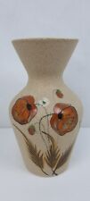 Vase ETRUSQUE CLAUDE PACI Céramique VALLAURIS Effet Sablé Fleur Pavot Coquelicot
