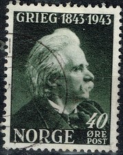Norway Music Composer Edvard Grieg 100 Ann stamp 1943