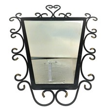MIROIR VINTAGE EN METAL 50'S