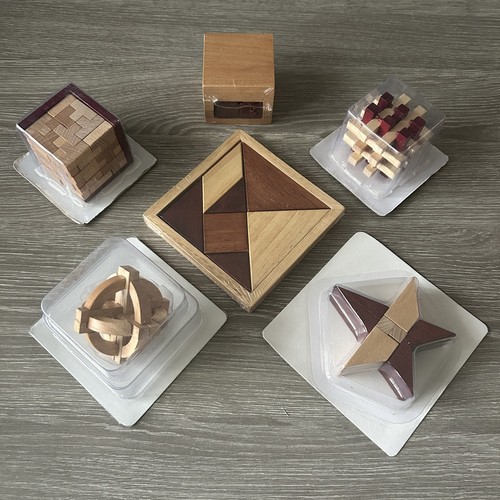 Casse tête bois set 6 - tête, en