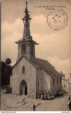 S23627 cpa 63 La Tour d'Auvergne - L'Eglise " échafaudage "