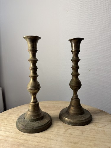 Paire bougeoirs anciens - bougeoirs, en