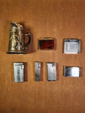 Lot 7 briquets anciens – Colibri, Gemini, Lady, Usines Dior – table lighter