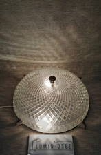 Grand Plafonnier Rond Demi-Lune verre pointes de diamant ø 35 cm - Circa 60 70