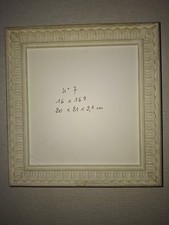 CADRE BOIS structuré  beige clair-int 16 x 16,9 cm, ext 20 x 21 x 2,6 cm...ref 7