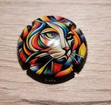 Capsule de vin pétillant collection Amélie Lata 2/6 tête de félin multicolore