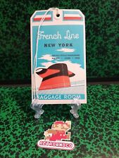 Paquebot FRANCE Etiquette French line bagage room neuf 1974