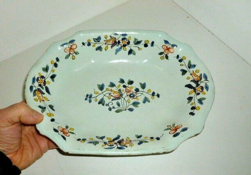 Plat ancien faience rouen - plat,