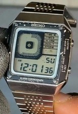 SEIKO G757-4010 Alarm Chronograph Homme Quartz Square W33mm Japan Made Digital
