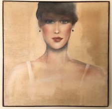 Tableau Joanna Zjawinska Pologne Portrait Visage Femme Sensuelle Style Art Déco