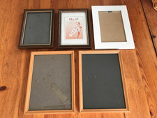 LOT DE 5 CADRES VIDES - AVEC VITRES - DIM. 13 x 18 cm et 10 x 15 cm