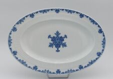 PLAT OVALE L 36,5 cm CERALENE PORCELAINE DE LIMOGES ST CLOUD BLANC & BLEU