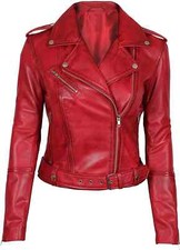 Blouson moto motard rouge en