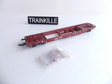 ROCO HO WAGON PLAT A BOGIES TYPE KANGOUROU DE LA FS N° 166-9