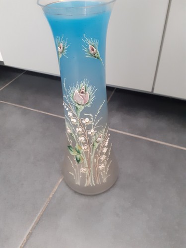 Vase émaillé de fleurs en - vase,