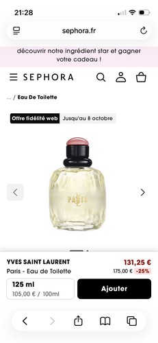 Rare paris ysl 125ml avec - paris,