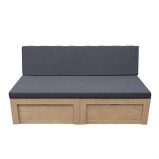 Canapé-Lit MDF Matelas inclus 2 personnes 180 x 65 x 40 cm Van Aménagé Camping