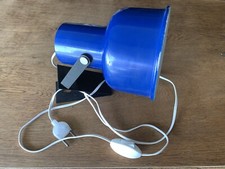 ANCIENNE  APPLIQUE LAMPE A PINCE SPOT VINTAGE Bureau Atelier BLEU FONCTIONNE