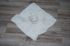 Doudou Ours Pomme Pidou plat beige blanc col raye