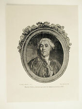 Ancienne Gravure. Necker, Ministre des Finances sous Louis XVI