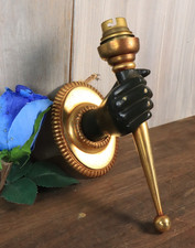 Ancienne Applique Murale Forme Main Bronze et Métal Doré dlg Maison Jansen