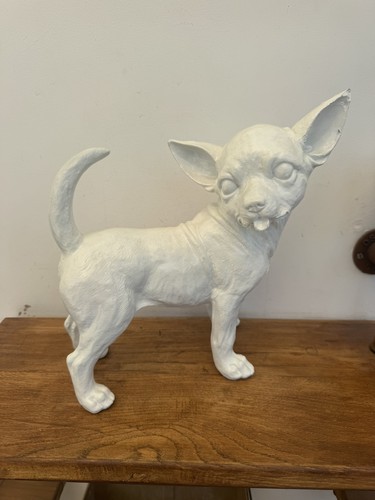 Statue chien chihuahua blanc - statue,