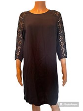 COMPTOIR DES COTONNIERS belle robe marine taille 38 manches brodées