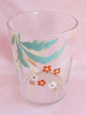 Ancien verre de cure décor floral émaillé Souvenir Montluçon initiale P 1893