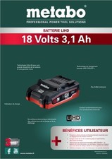 Batterie  LiHD  18v  3.1Ah  18V Metabo