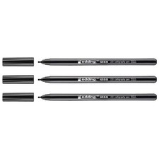 [4-125520-001-3] edding Lot de 3 Feutres Calligraphie 1255 2.0 Noir Pointe 2 mm