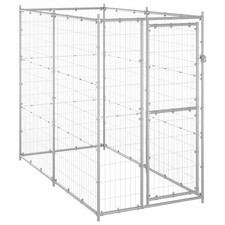 Chenil d'Extérieur pour Chiens Acier avec Toit 110x220x180 cm Cage vidaXL