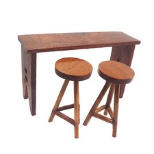 Miniature Bar Table Chaise Haute Ornements Polyvalent En Bois 1:12 Meubles