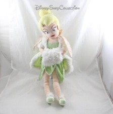 Poupée peluche Fée Clochette DISNEY STORE robe verte cape d'hiver 54 cm (MO7351)