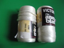 LOT DE 2 BOBINES Fil Ruban VICTORIA  à Tricoter AnnyBlatt ECRU