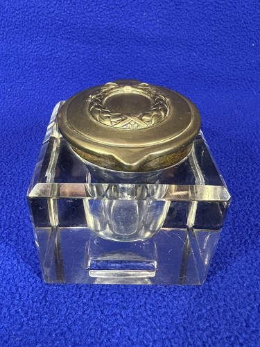 Encrier ancien verre et - encrier,