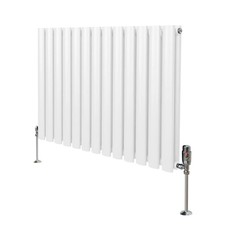 Radiateur Colonne Ovale & Robinet Thermostatique Blanc 600 x 780mm
