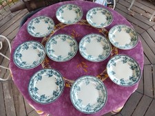 10 Assiette Plate Terre Fer HB et Cie Choisy le Roi Modèle Paris Rose Bleue 22cm
