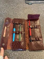 ancienne trousse a porte plume cuir