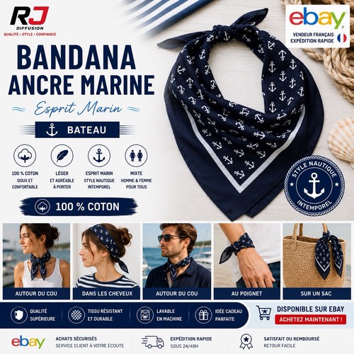 Bandana ancre marine - bandana,
