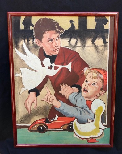 Tableau vintage gouache - tableau,