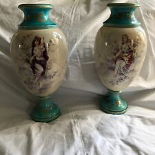 PAIRE DE GRANDS VASES FAIENCE