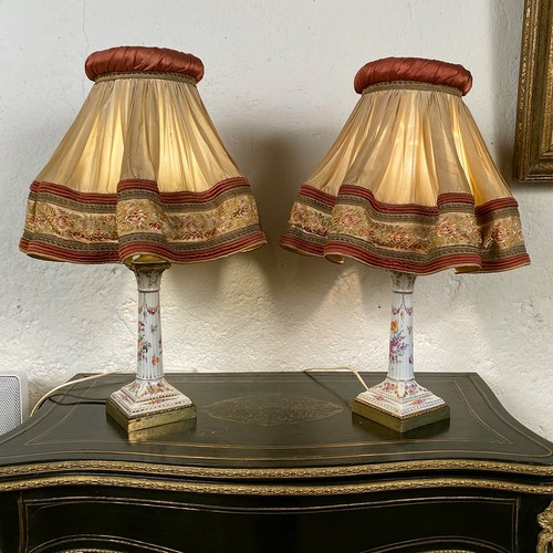 Paire lampes porcelaine - paire, de