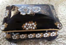 BOITE A BIJOUX BLEU FOUR EMAUX C.THARAUD LIMOGES  JEWEL  BOX LIMOGES