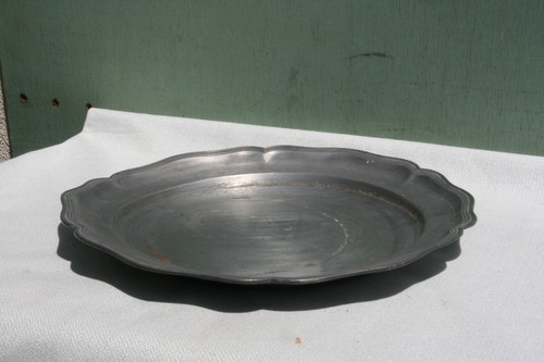 Grand plat étain ancien - grand,