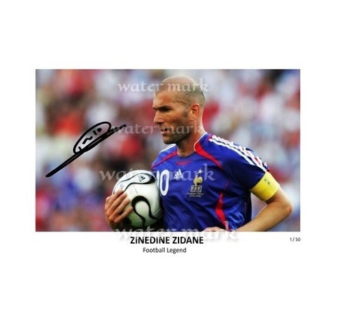 Zinedine zidane photo - zidane, signée