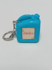 Porte-clés vintage TYFO TG Clairfire – bidon plastique turquoise – rare ancien