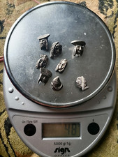 lot de 8 boutons en  argent MASSIF 925  Pérou Vintage PERU Sterling Silver 925