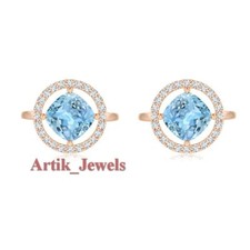 Naturel Bleu Gemme Topaze Avec