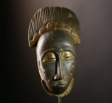 Masque africain ancien Baule vintage visage tribal en bois sculpté à la main ...