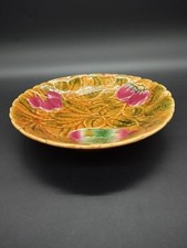 Barbotine Sarreguemines n°6106  – Fruits relief fraise cerise poire – Compotier